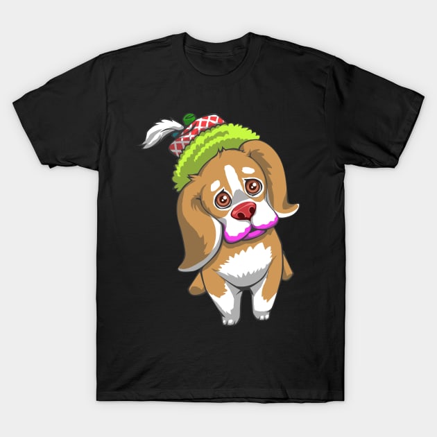 Halloween Beagle Dog Clown T-Shirt by ScottsRed